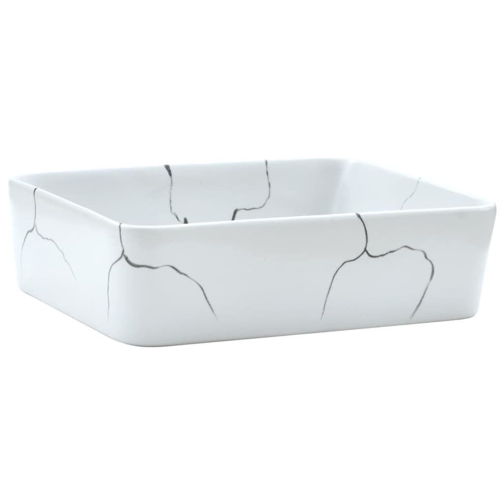 Vidaxx Aufsatzspüle rechteckig 46x35,5x13 cm Keramik weiß
