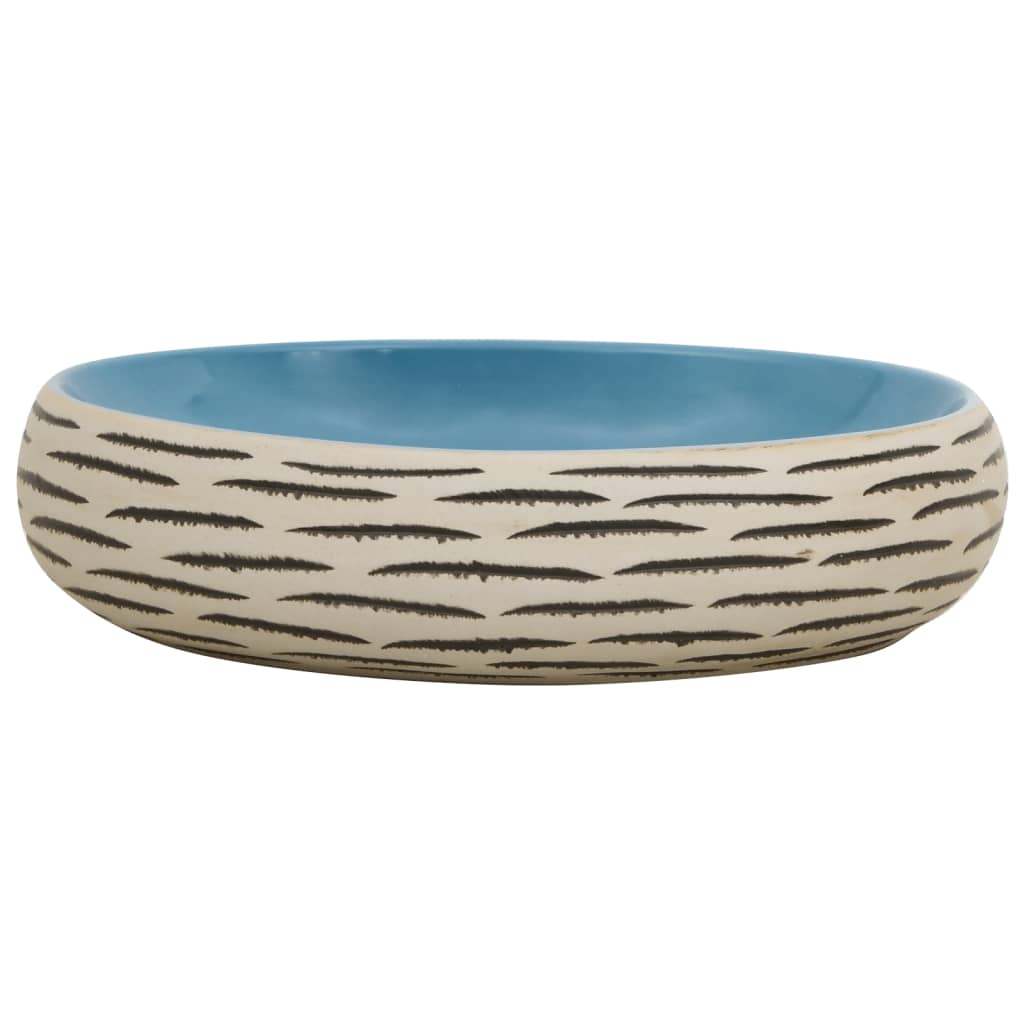 Vidaxx Aufsatzwaschbecken oval 59x40x15 cm aus Keramik mehrfarbig