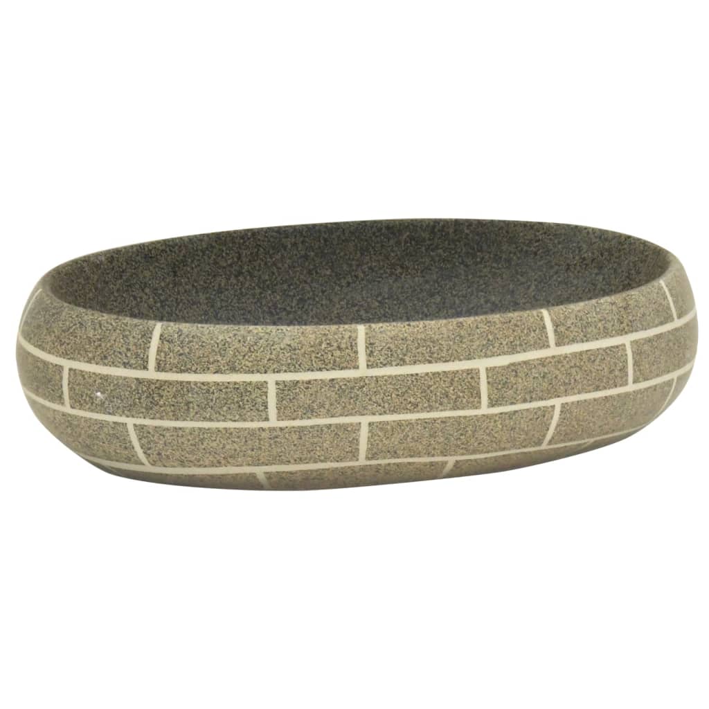 Vidaxx Aufsatzwaschbecken oval 59x40x15 cm aus Keramik mehrfarbig