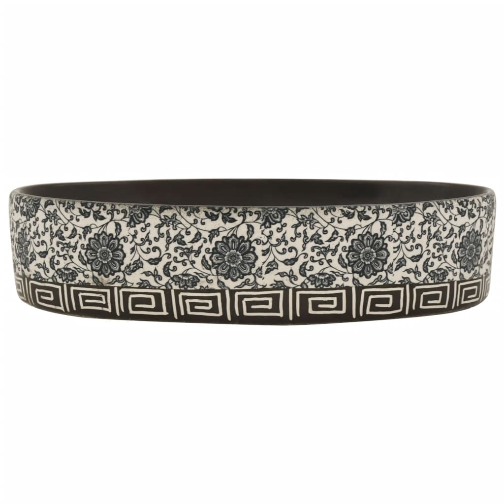 Vidaxx Aufsatzwaschbecken oval 56,5x36,5x13,5 cm Keramik schwarz und blau