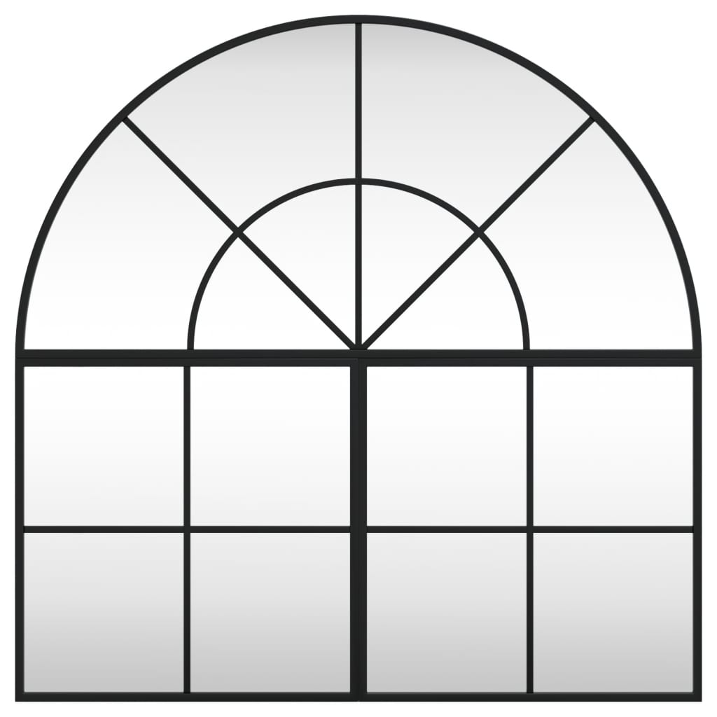VidaXL Wandspiegelbogen 80x80 cm Eisen schwarz