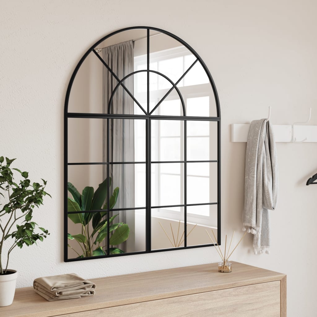 VidaXL Wandspiegelbogen 80x100 cm Eisen schwarz
