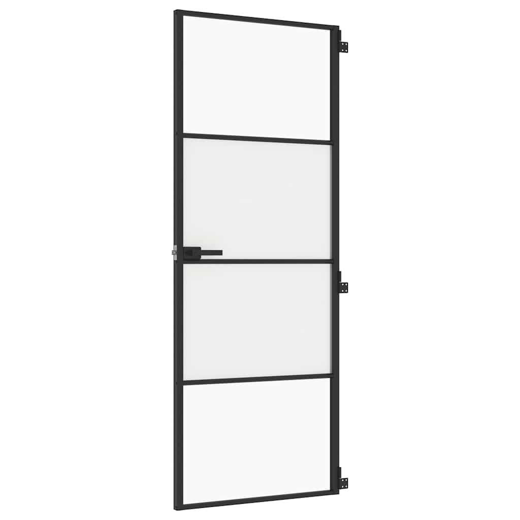 Vidaxx Innentür schmal 76x201,5 cm Hartglas und Aluminium schwarz