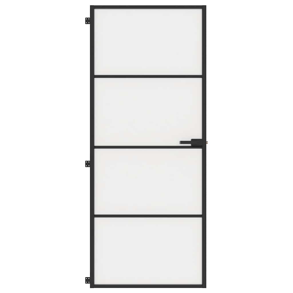 Vidaxx Innentür schmal 83x201,5 cm Hartglas und Aluminium schwarz