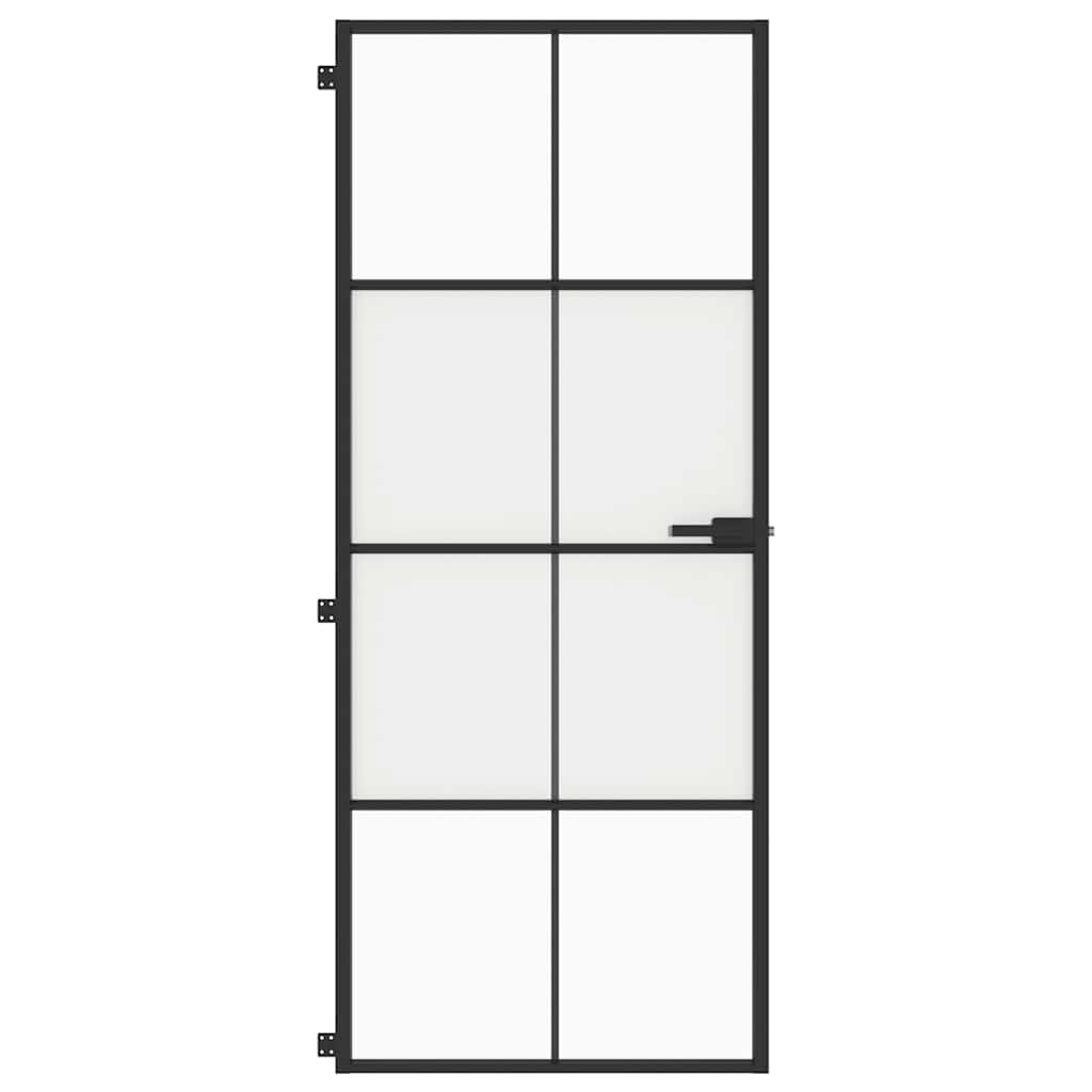 Vidaxx Innentür schmal 83x201,5 cm Hartglas und Aluminium schwarz