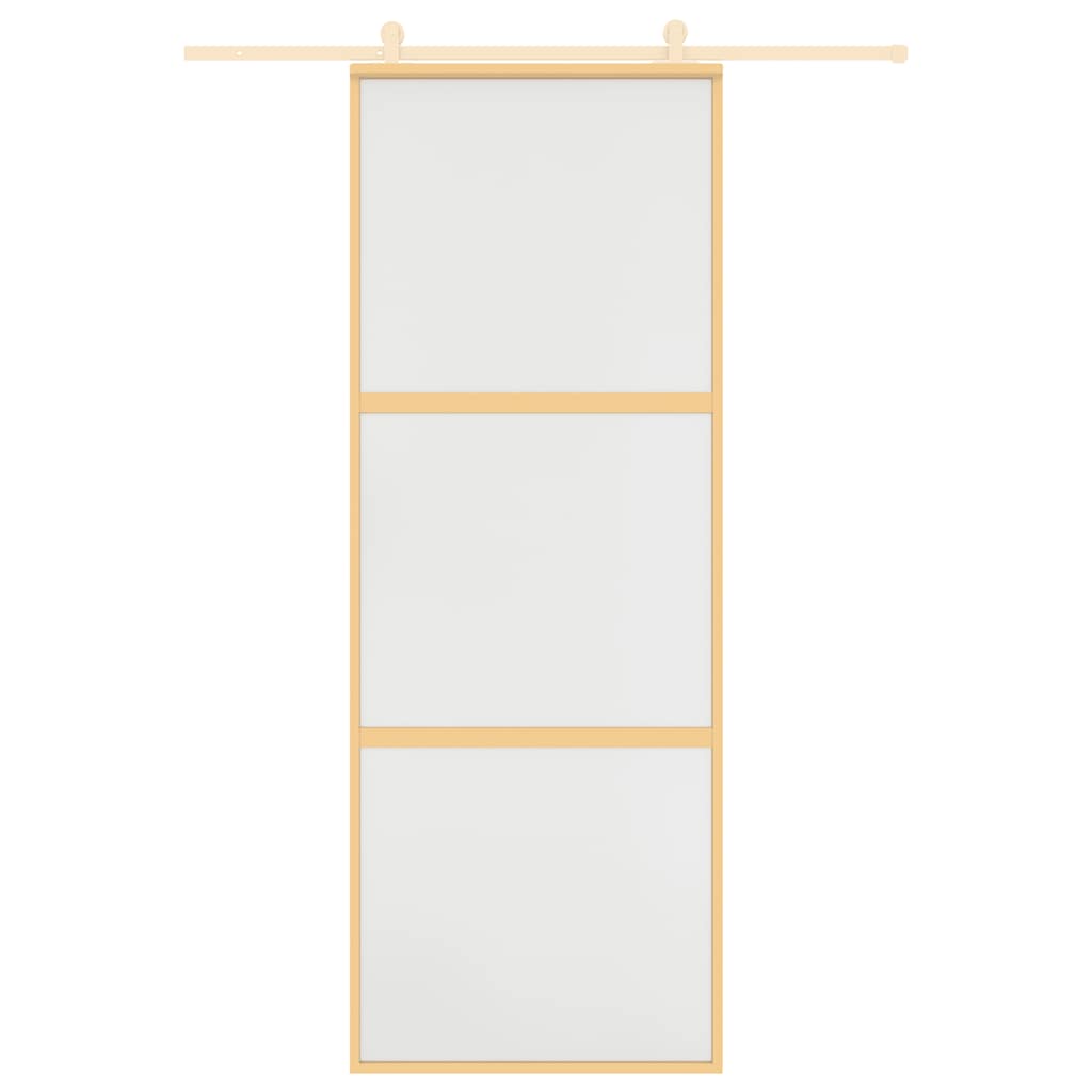VidaXL Schiebetür 76x205 cm mattes ESG-Glas und Aluminium goldfarben