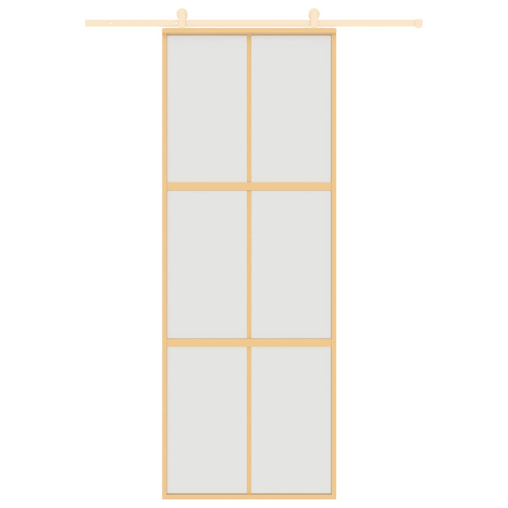 VidaXL Schiebetür 76x205 cm mattes ESG-Glas und Aluminium goldfarben