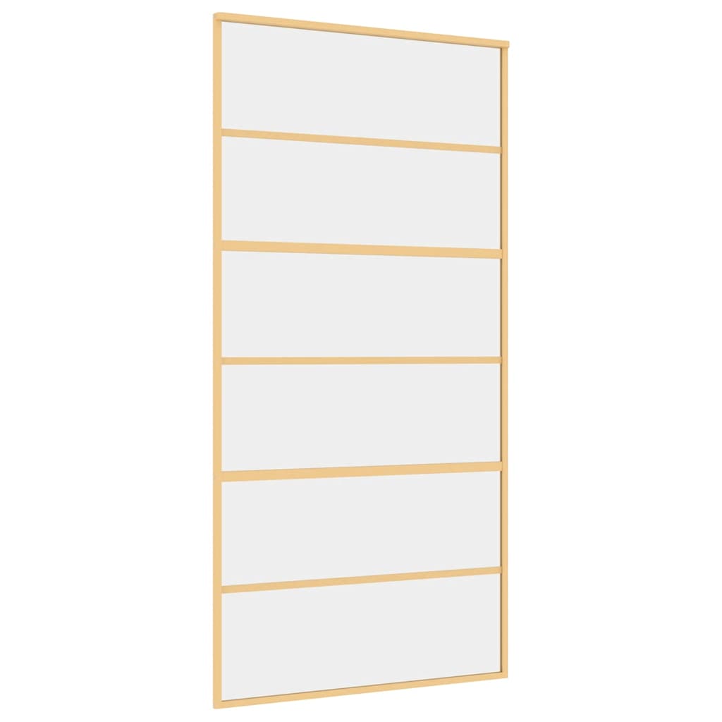 Vidaxx-Schiebetür 102,5 x 205 cm, klares ESG-Glas und Aluminium-Goldfarbe