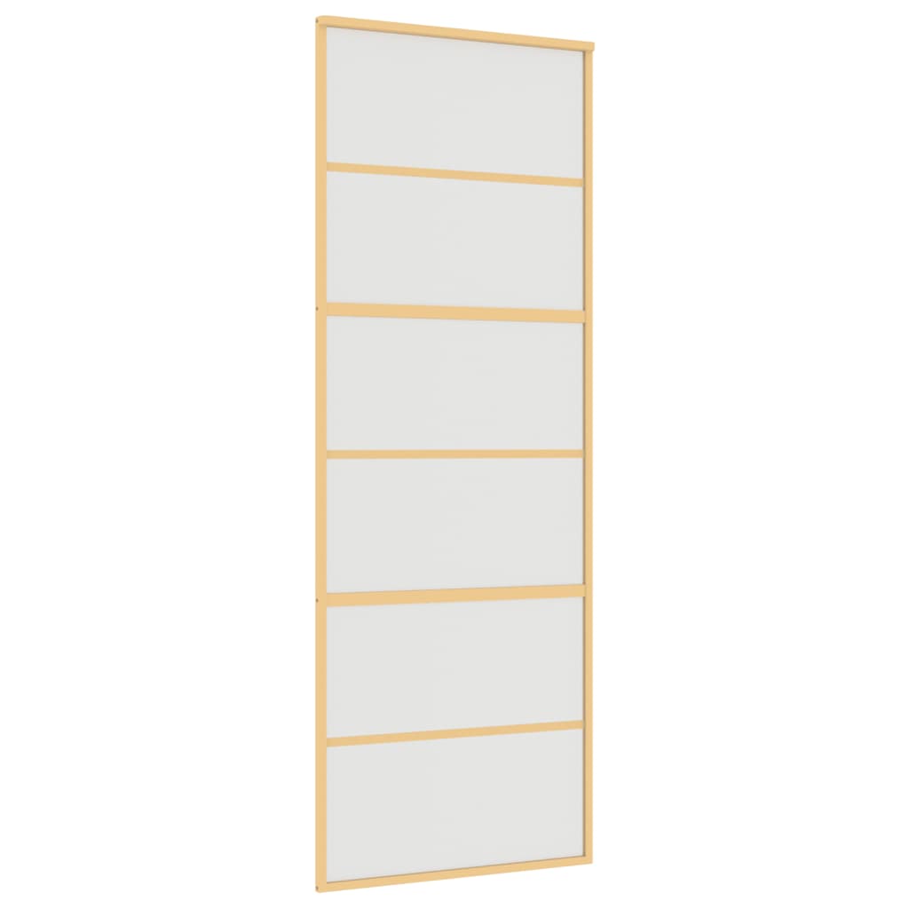 Vidaxx Schiebetür 76x205 cm ESG-Glas matt und Aluminium goldfarben
