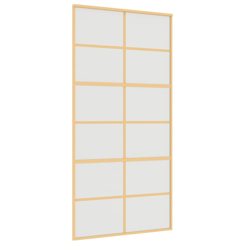 VidaXL Schiebetür 102,5x205 cm mattes ESG-Glas und Aluminium goldfarben