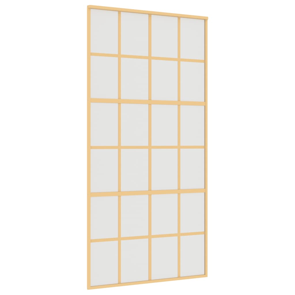 VidaXL Schiebetür 102,5x205 cm mattes ESG-Glas und Aluminium goldfarben
