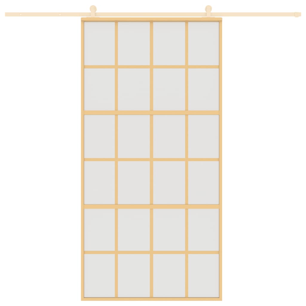 VidaXL Schiebetür 102,5x205 cm mattes ESG-Glas und Aluminium goldfarben