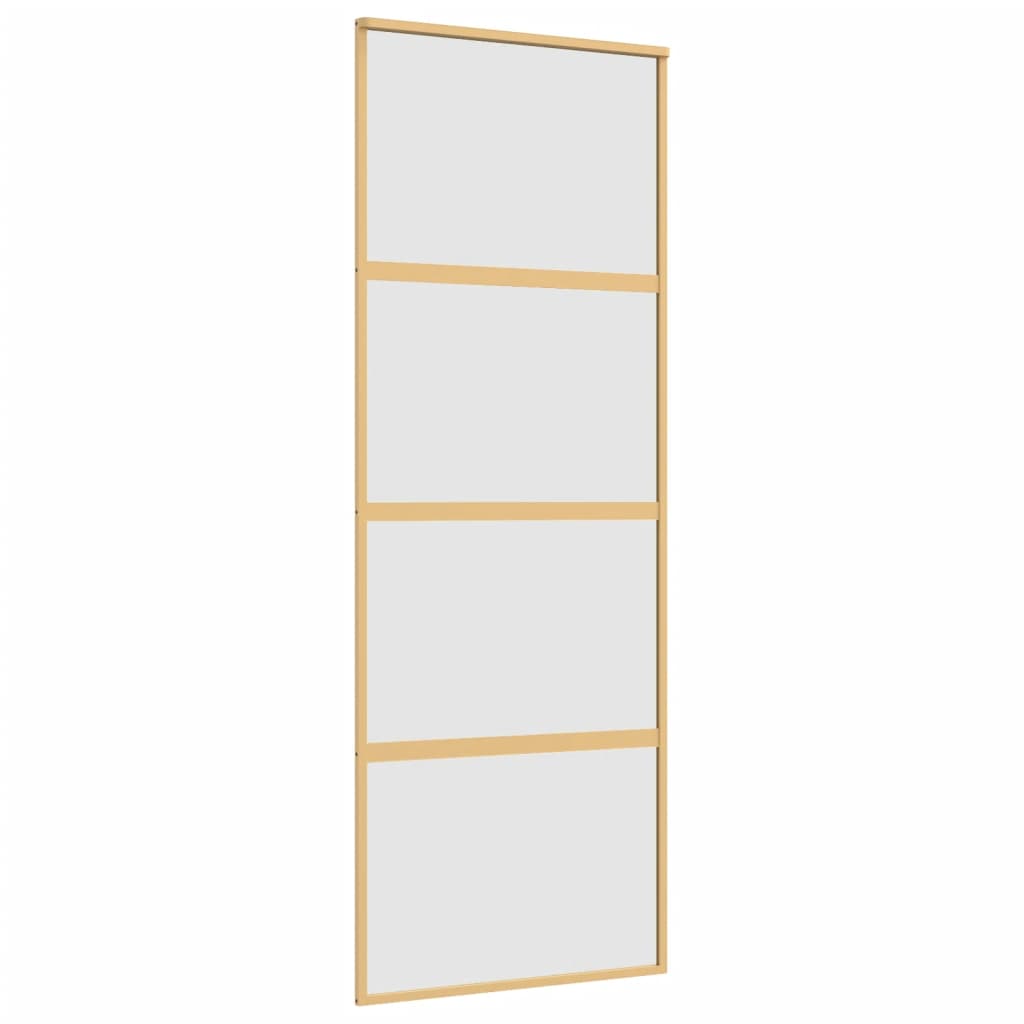 VidaXL Schiebetür 76x205 cm mattes ESG-Glas und Aluminium goldfarben