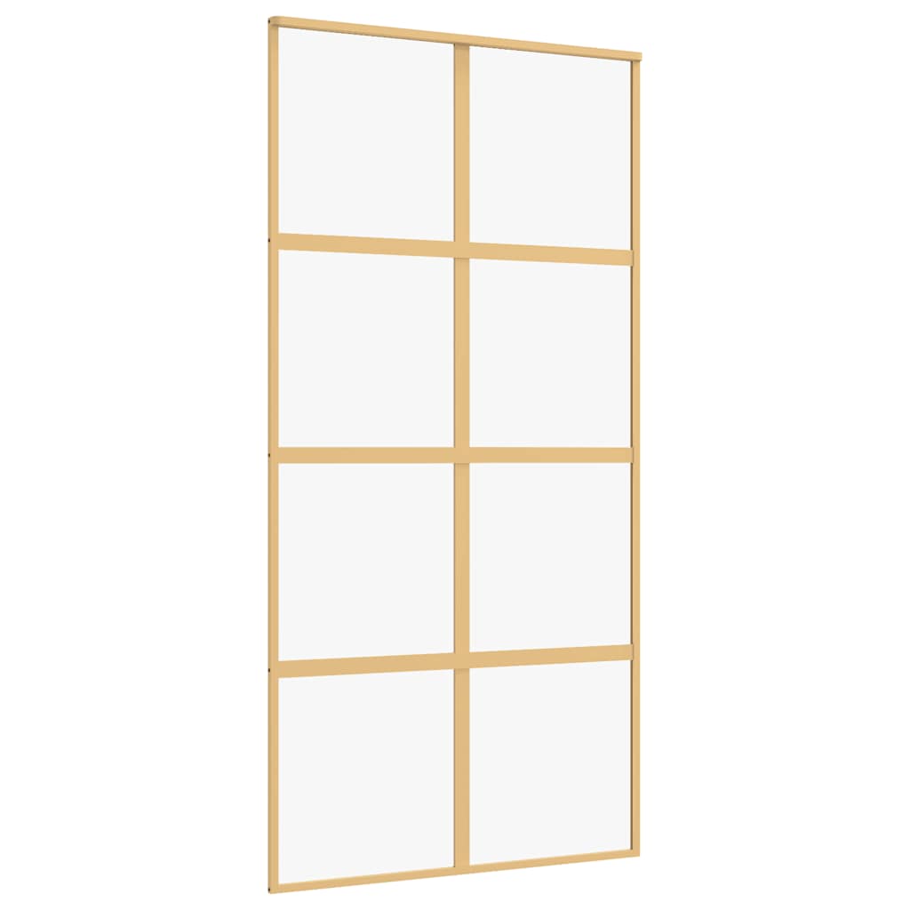 Vidaxx-Schiebetür 102,5 x 205 cm, klares ESG-Glas und Aluminium-Goldfarbe