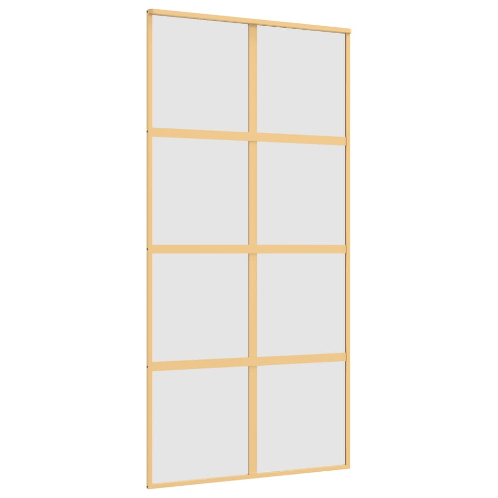 Vidaxx Schiebetür 102,5x205 cm ESG-Glas matt und Aluminium goldfarben