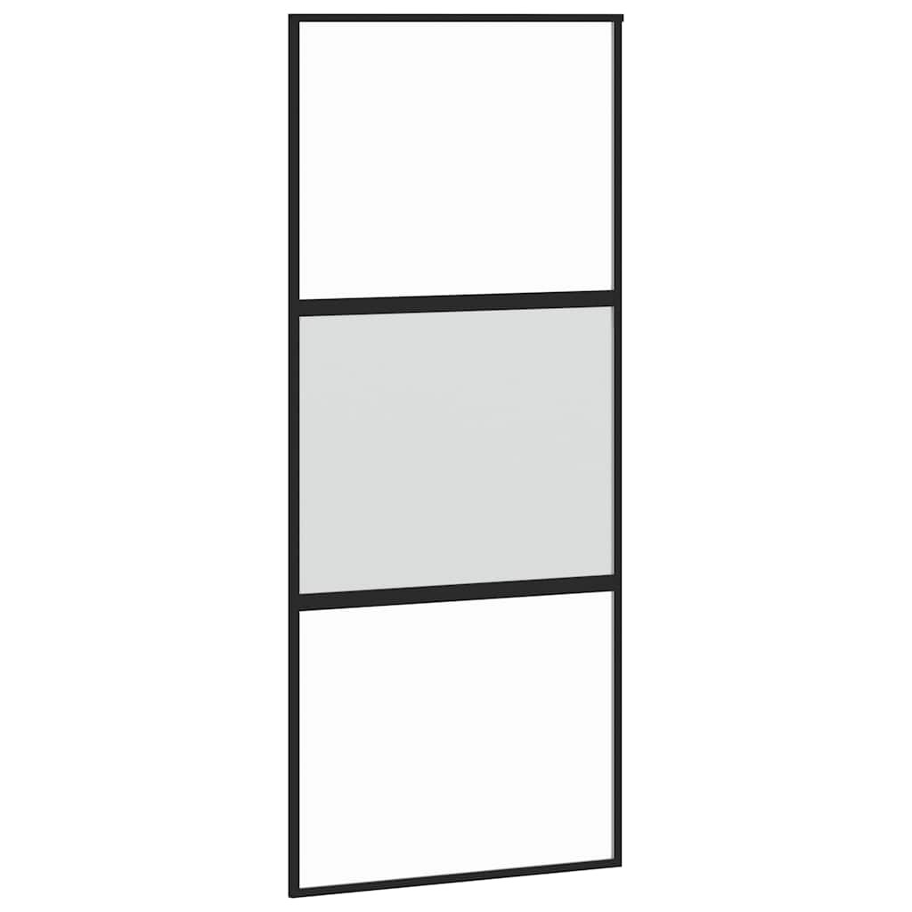 Vidaxx Schiebetür 90x205 cm Hartglas und Aluminium schwarz