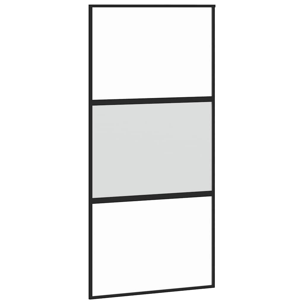 Vidaxx Schiebetür 102,5x205 cm Hartglas und Aluminium schwarz