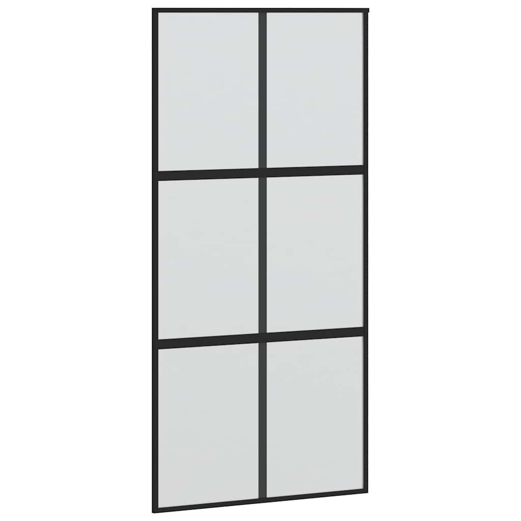 VidaXL Schiebetür 102,5x205 cm gehärtetes Glas und Aluminium schwarz