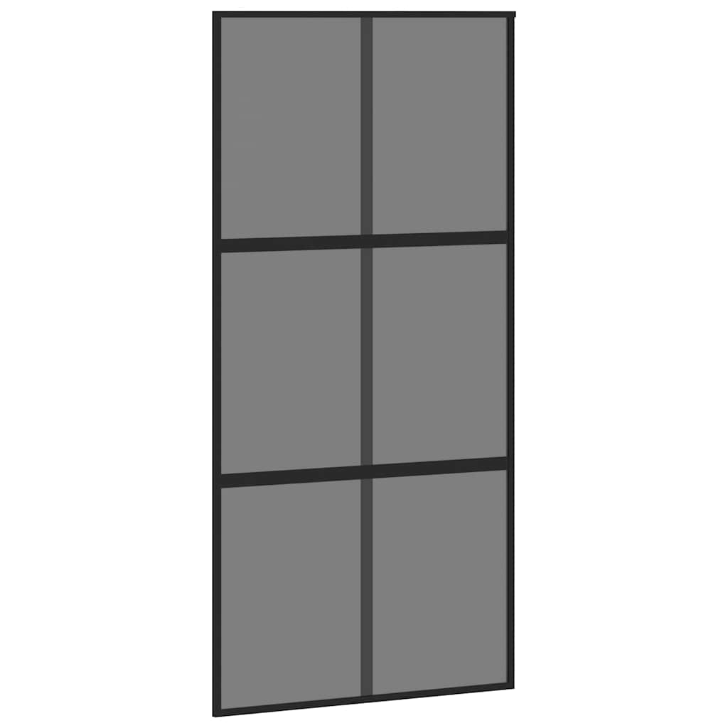 Vidaxx Schiebetür 102,5x205 cm Hartglas und Aluminium schwarz