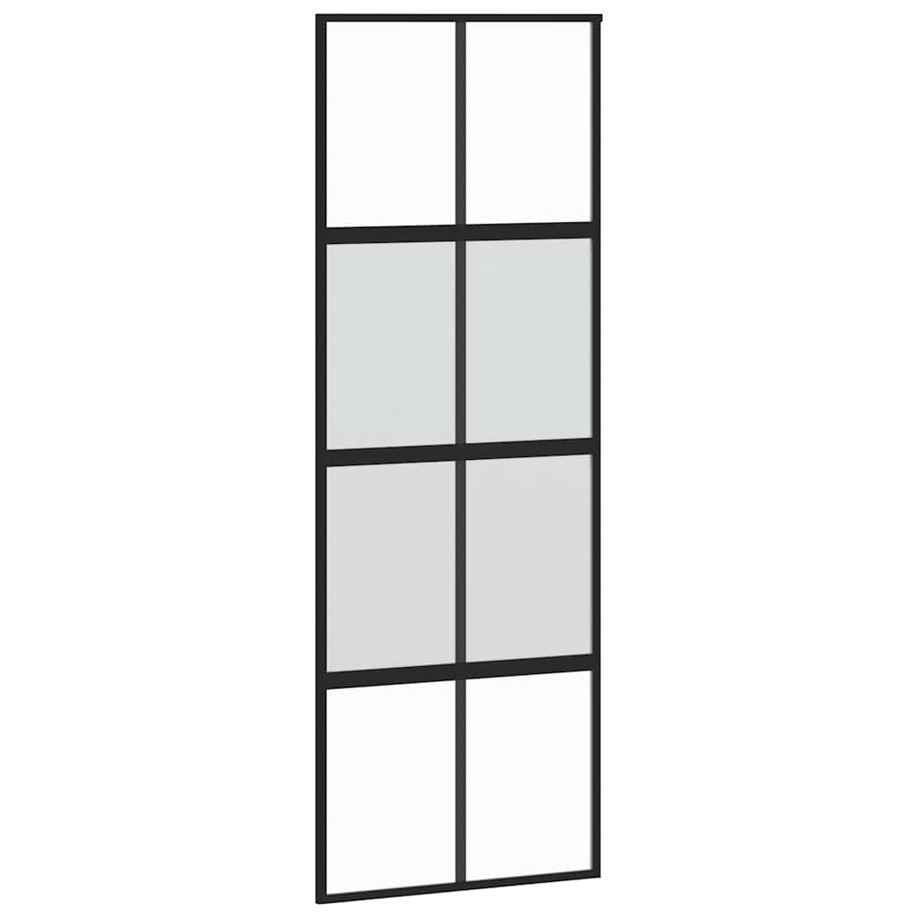 Vidaxx Schiebetür 76x205 cm Hartglas und Aluminium schwarz