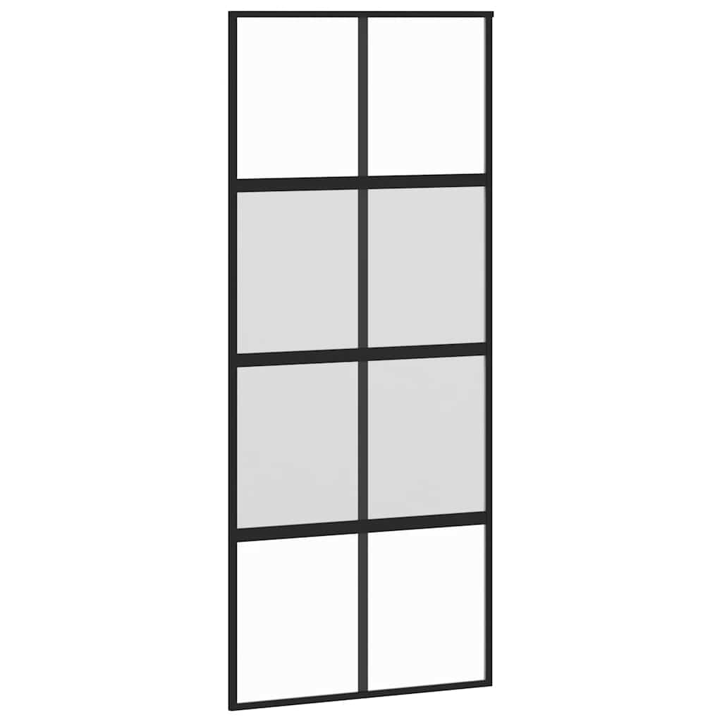Vidaxx Schiebetür 90x205 cm Hartglas und Aluminium schwarz
