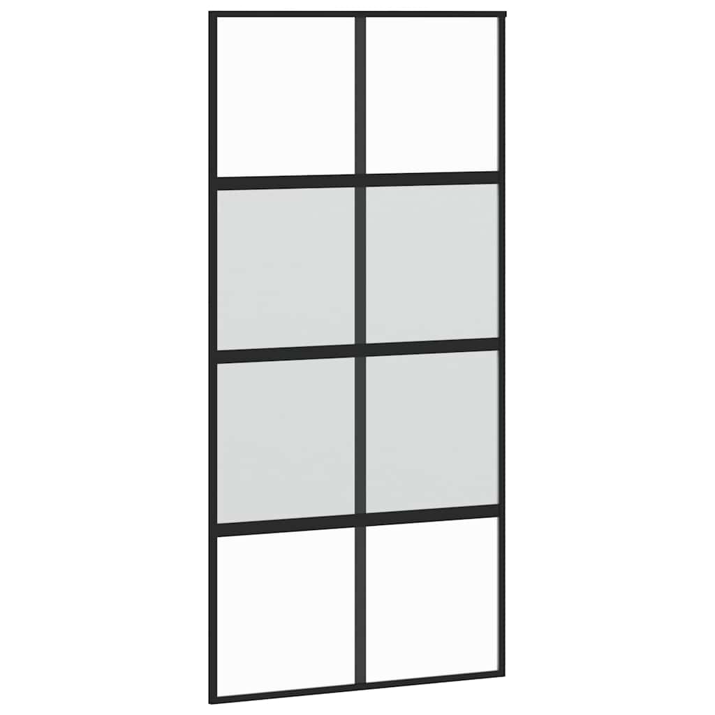 VidaXL Schiebetür 102,5x205 cm gehärtetes Glas und Aluminium schwarz