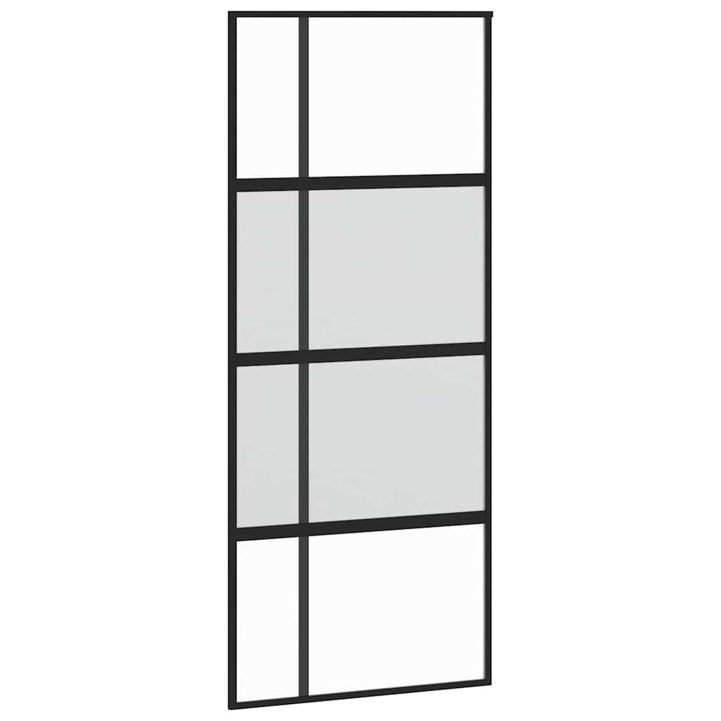 Vidaxx Schiebetür 90x205 cm Hartglas und Aluminium schwarz