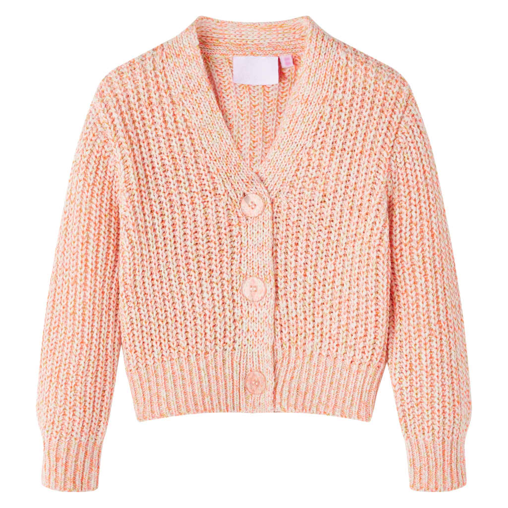 VidaXL Kinder-Strickjacke, gestrickt 140, gemischtes Rosa