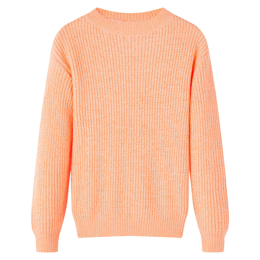 VidaXL Kinderpullover gestrickt 128 leuchtend orange