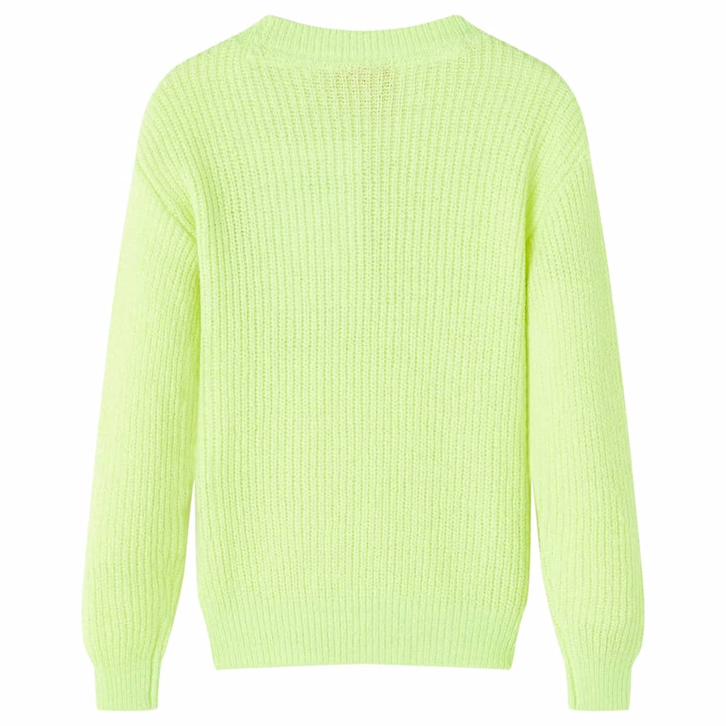 VidaXL Kinderpullover gestrickt 140 Neongelb
