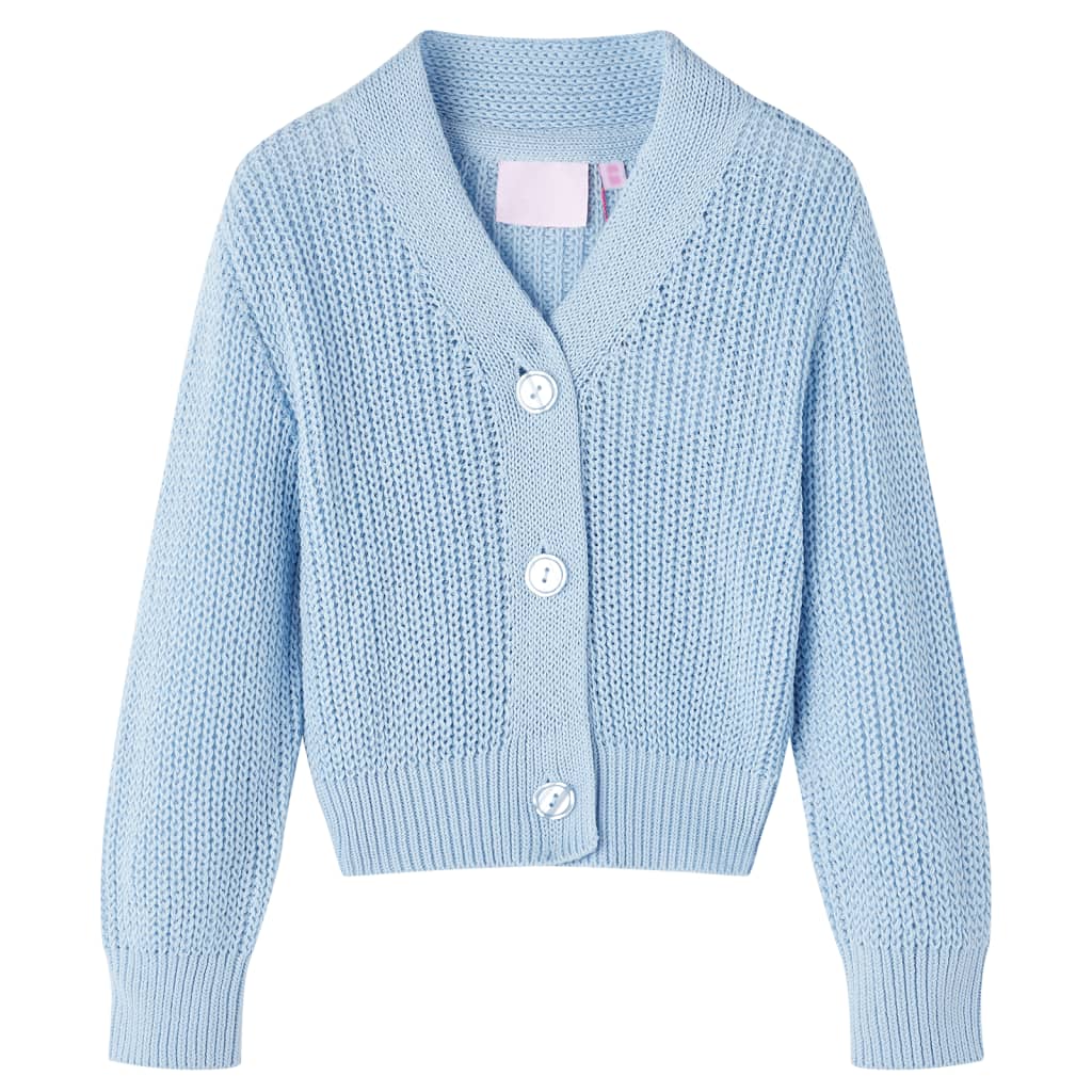 VidaXL Kinderstrickjacke gestrickt 140 Blau