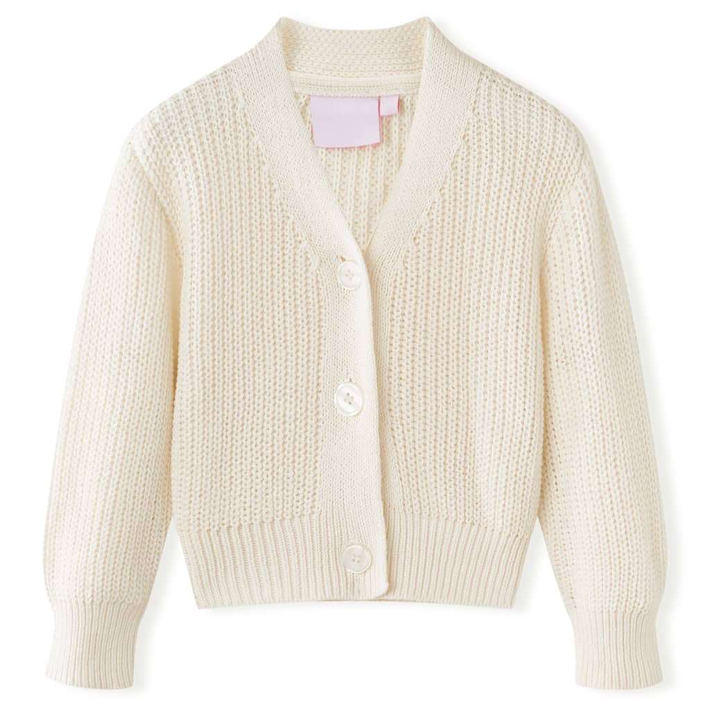 VidaXL Kinderstrickjacke gestrickt 128 Schneeweiß