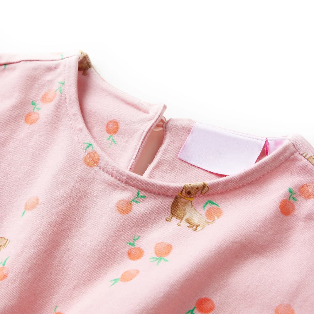 VidaXL Kinderkleid mit Kordelzug 128 Hellorange