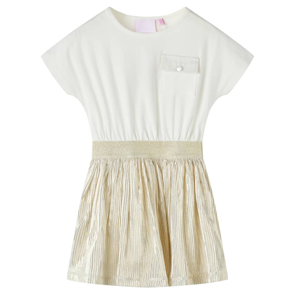 VidaXL Kinderkleid mit kurzen Ärmeln 92 Ecru
