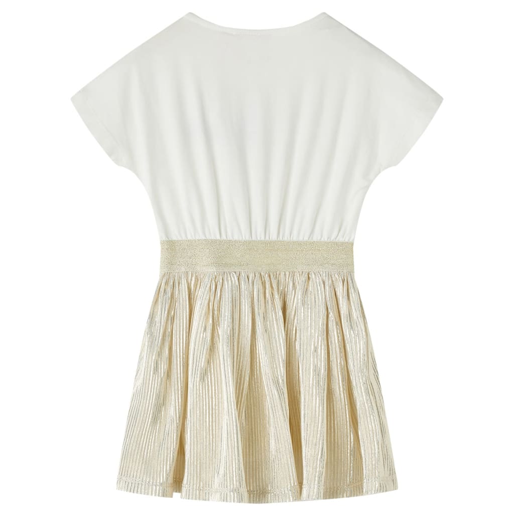 VidaXL Kinderkleid mit kurzen Ärmeln 140 Ecru