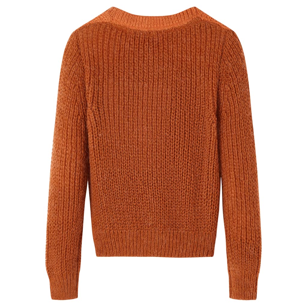 VidaXL Kinderpullover gestrickt 116 cognacfarben