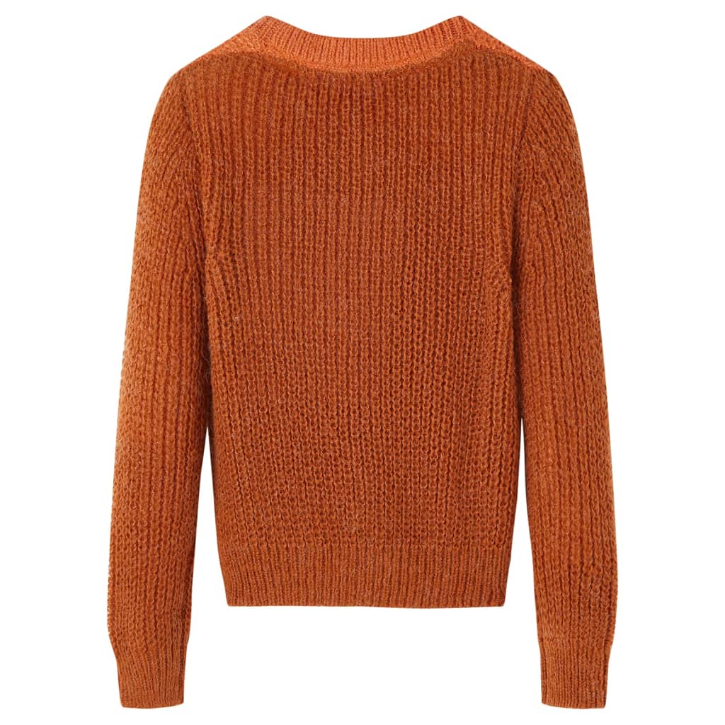 VidaXL Kinderpullover gestrickt 128 cognacfarben