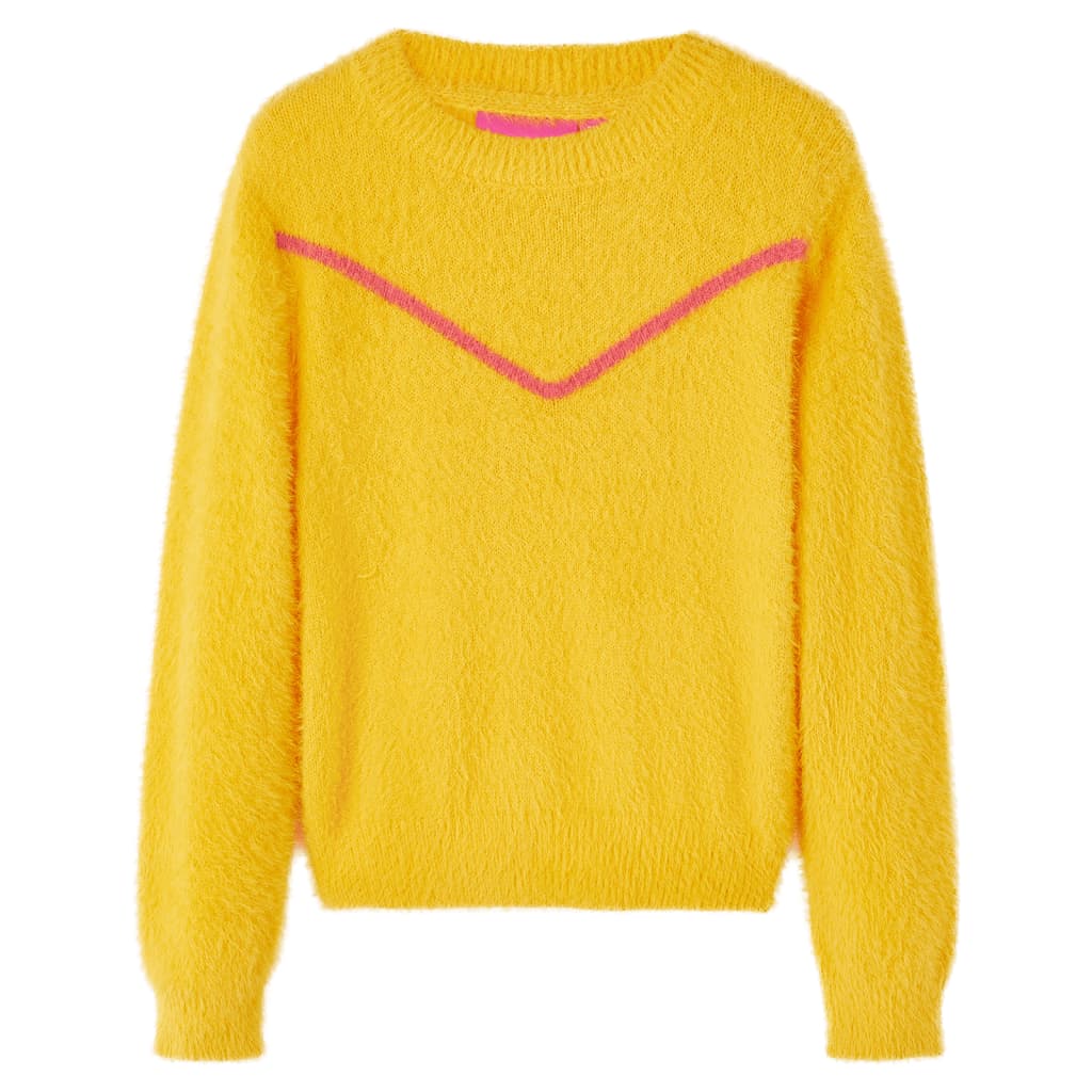 VidaXL Kinderpullover gestrickt 92 dunkles Ocker
