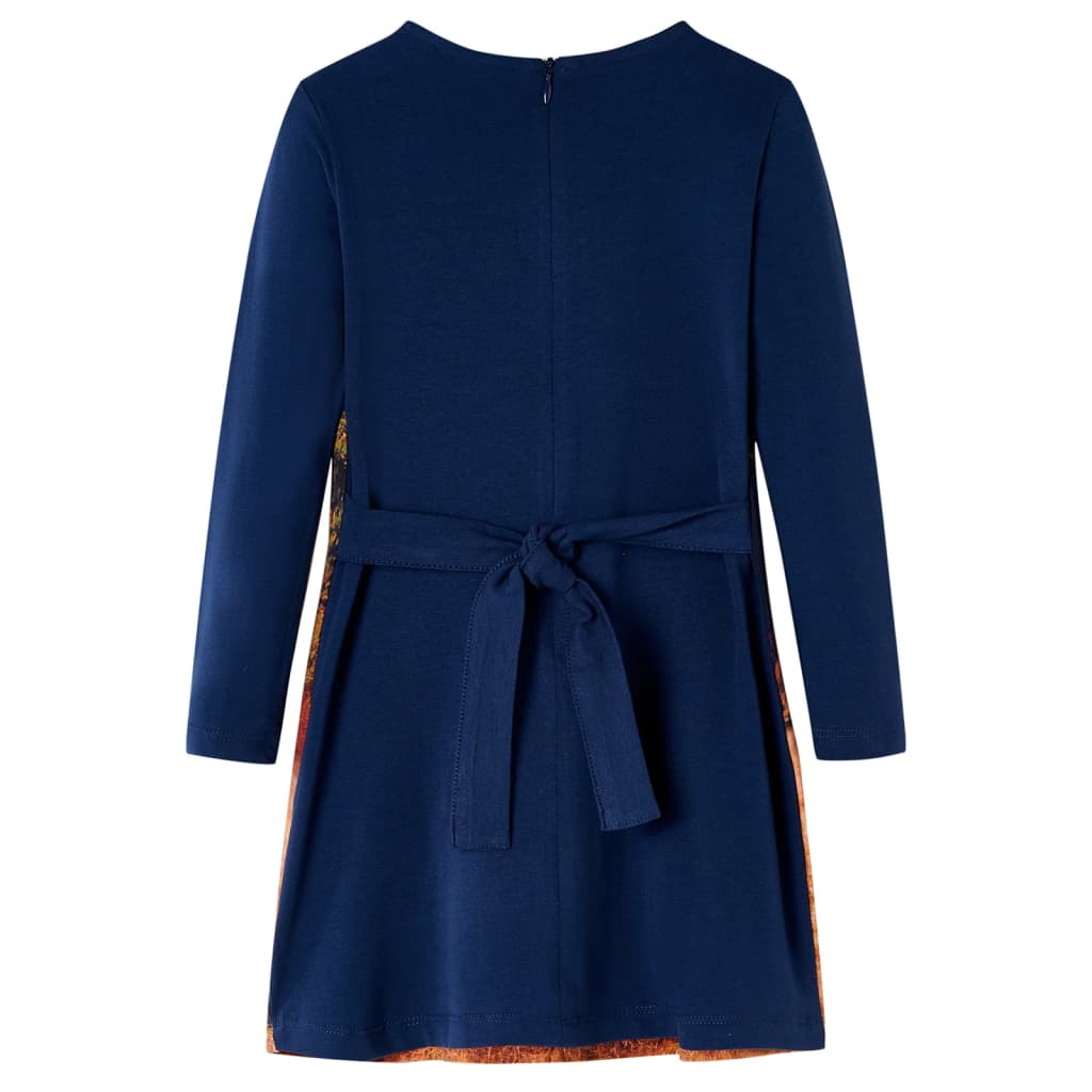 VidaXL Kinderkleid mit langen Ärmeln 116 Marineblau