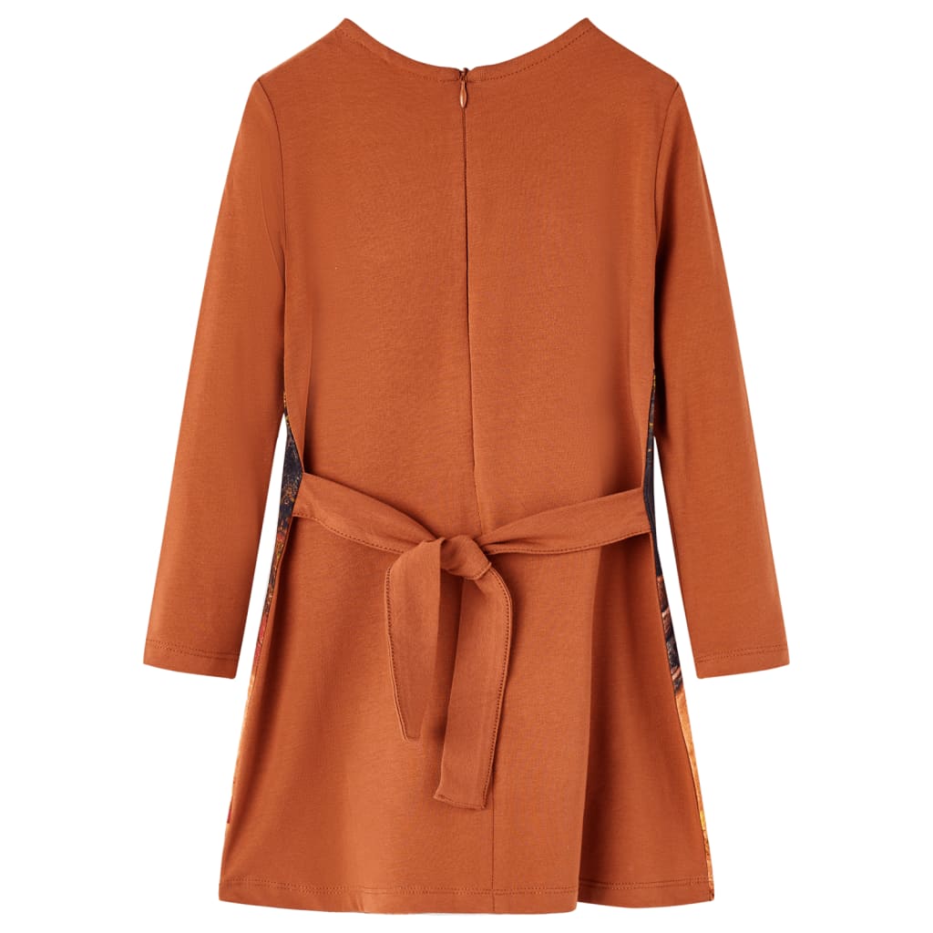VidaXL Kinderkleid mit langen Ärmeln 92 cognacfarben