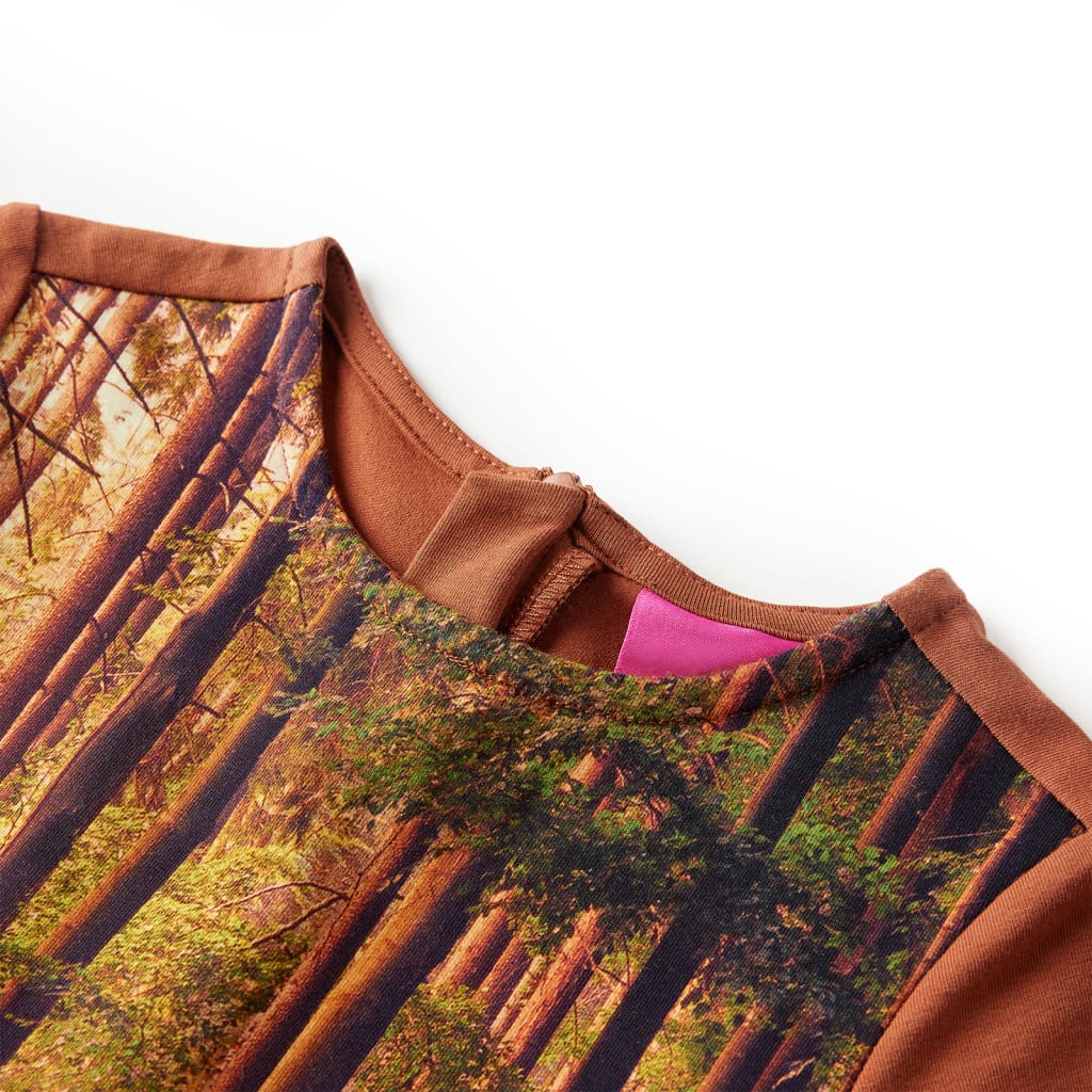 VidaXL Kinderkleid mit langen Ärmeln 104 cognacfarben