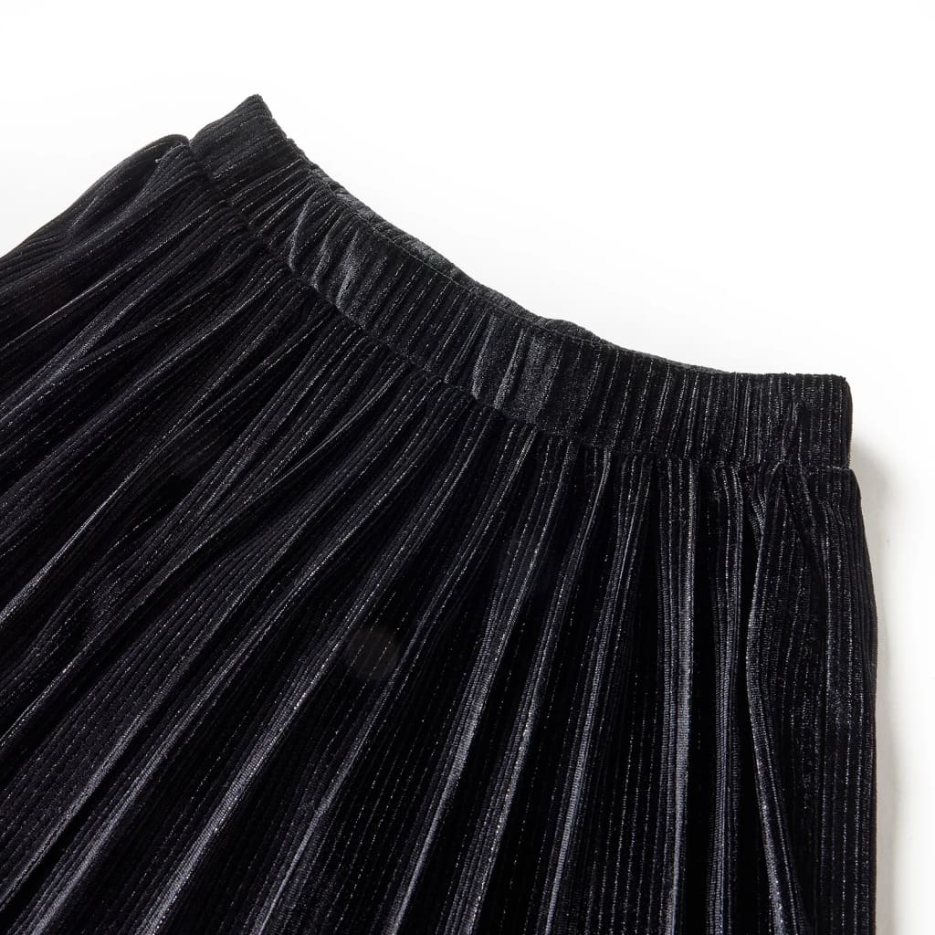 VidaXL Kinderrock plissiert 128 Lurex Schwarz