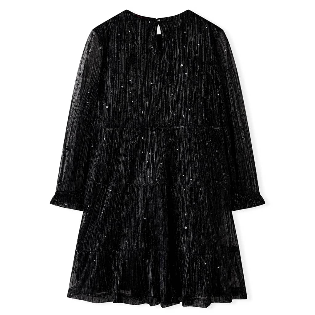 VidaXL Kinderkleid mit langen Ärmeln 92 Schwarz
