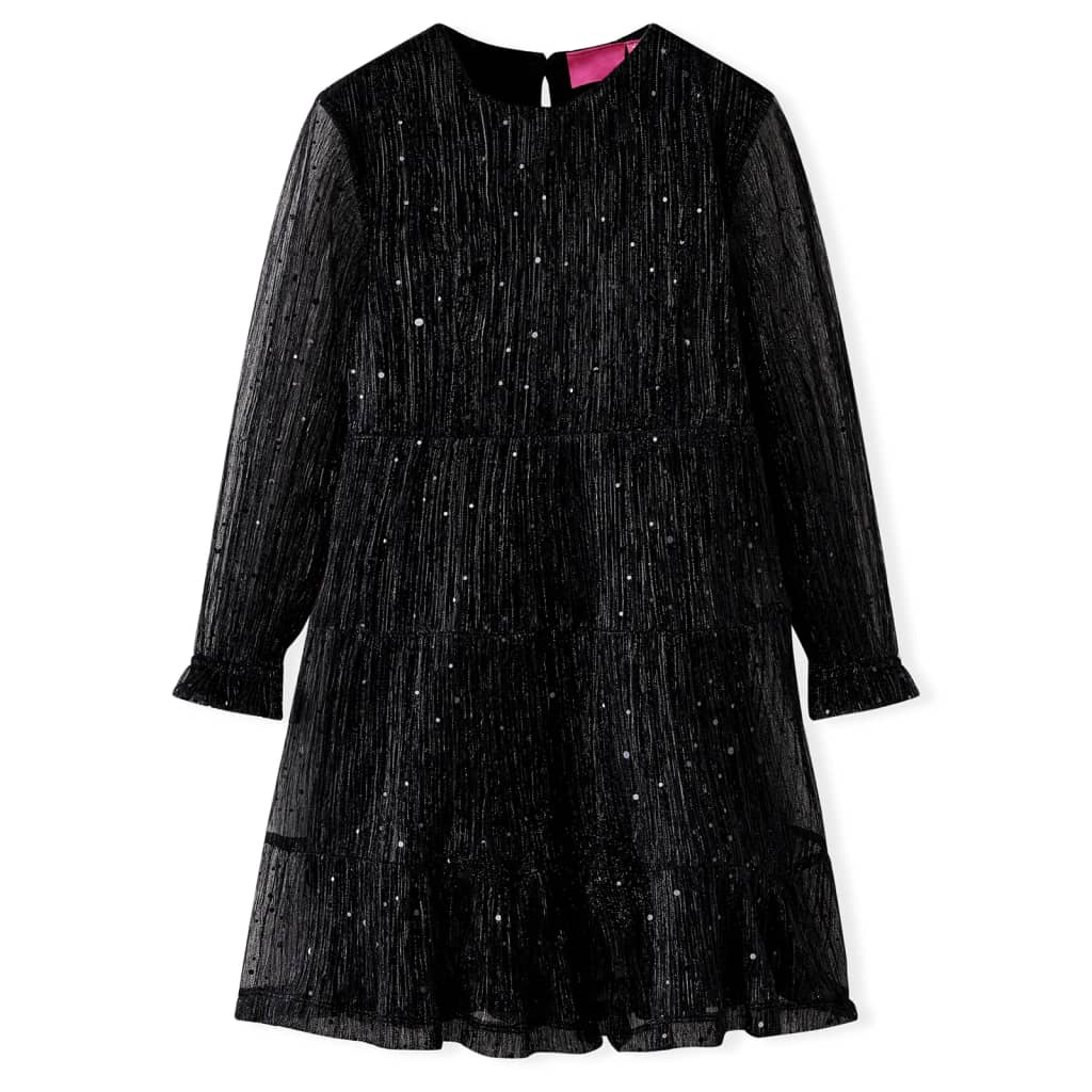 VidaXL Kinderkleid mit langen Ärmeln 140 Schwarz