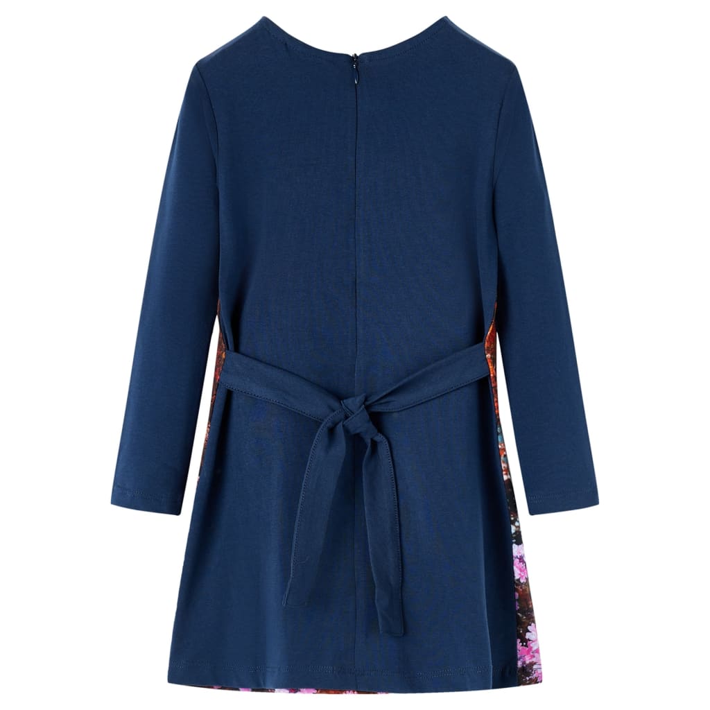 VidaXL Kinderkleid mit langen Ärmeln 92 Marineblau