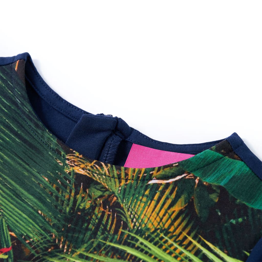 VidaXL Kinderkleid mit langen Ärmeln 92 Marineblau