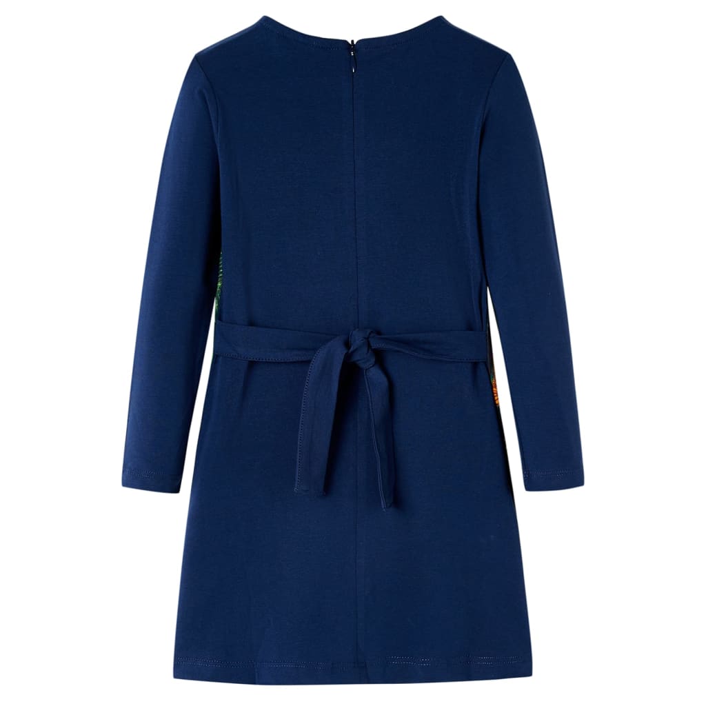 VidaXL Kinderkleid mit langen Ärmeln 140 Marineblau