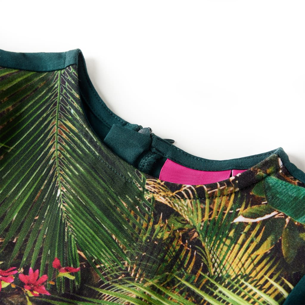 VidaXL Kinderkleid mit langen Ärmeln 116 Dunkelgrün