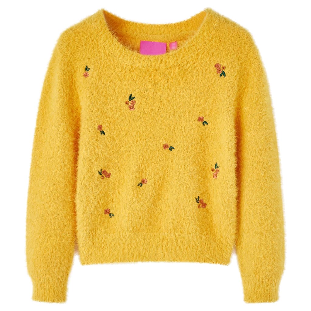 VidaXL Kinderpullover gestrickt 92 Ocker