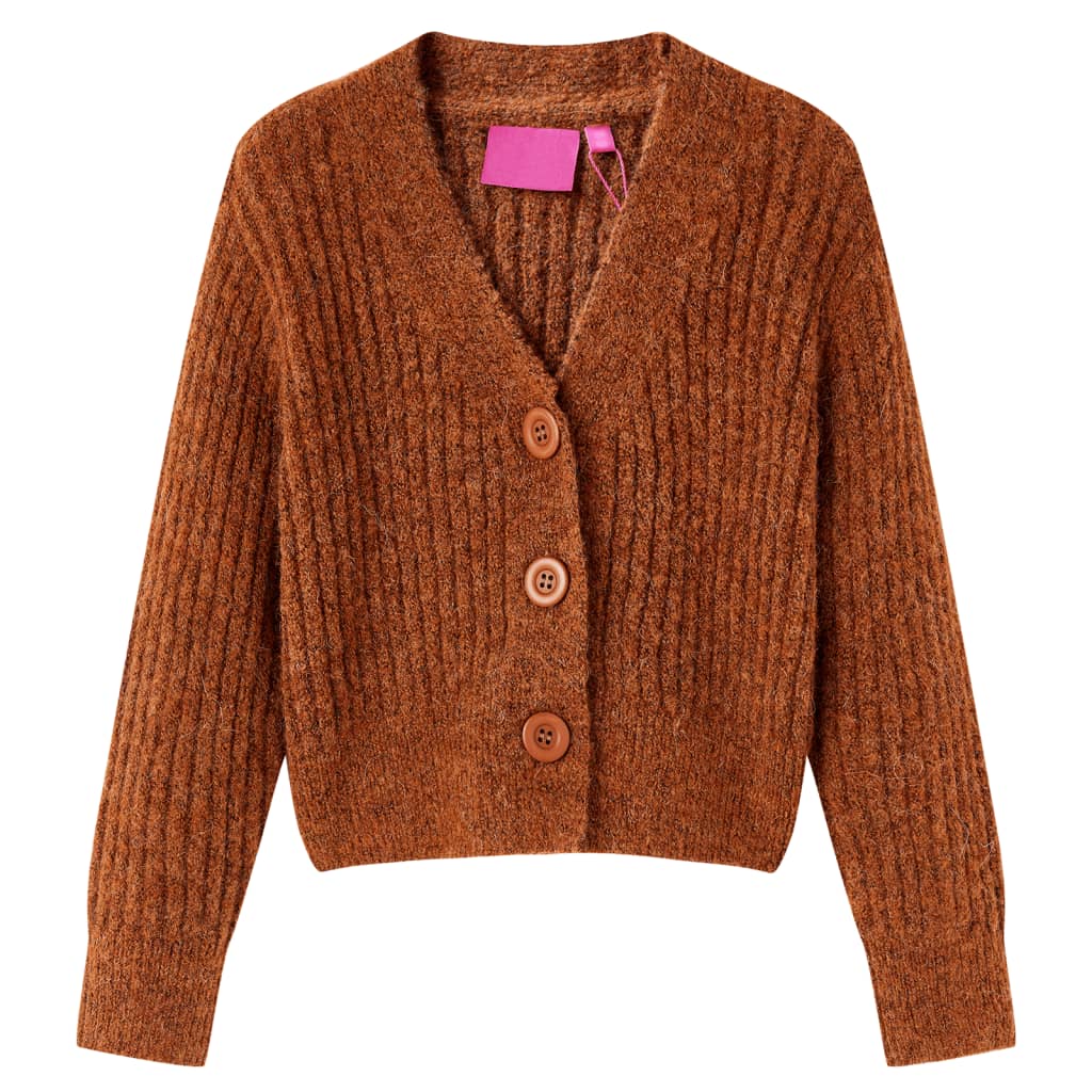 VidaXL Kinderstrickjacke 104 cognacfarben